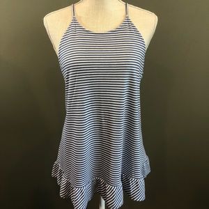 Faded Glory Tank Top Blue/White Strip Size 16/18